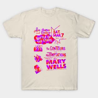 The Temptations , Contours , Mary Wells concert graphic T-Shirt